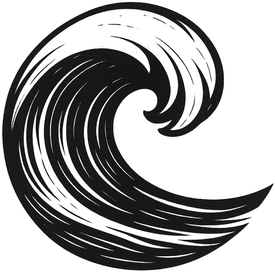 Lumhara - Tide logo, stylized wave graphic