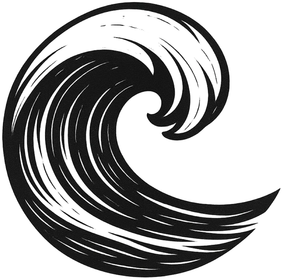 Lumhara - Tide logo, stylized wave graphic